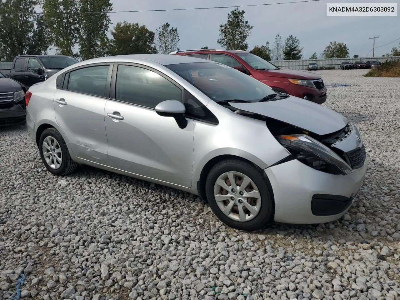 2013 Kia Rio Lx VIN: KNADM4A32D6303092 Lot: 73134574