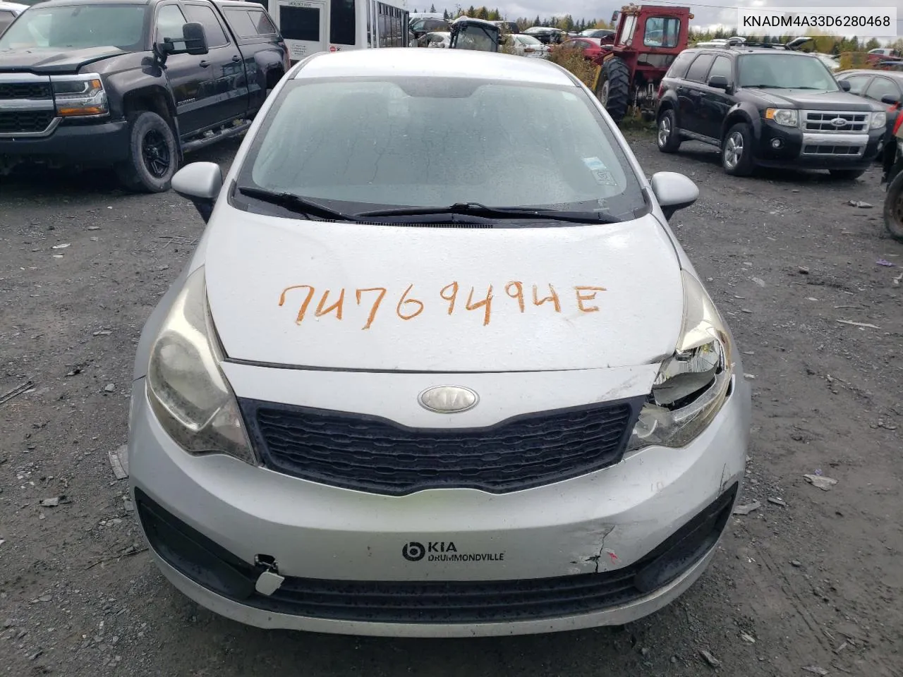 2013 Kia Rio Lx VIN: KNADM4A33D6280468 Lot: 74769494