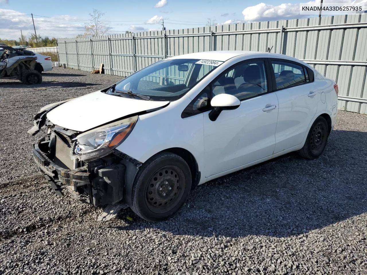 2013 Kia Rio Lx VIN: KNADM4A33D6257935 Lot: 74922984