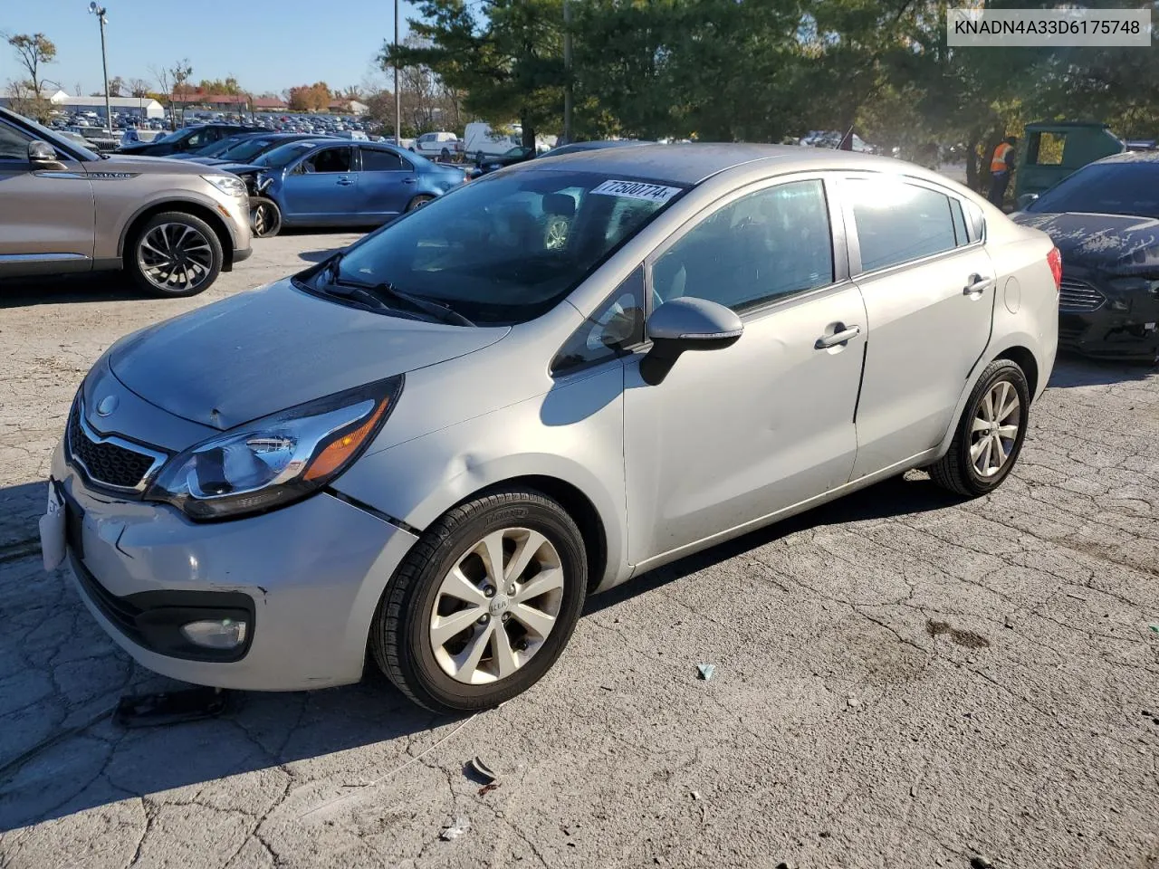 2013 Kia Rio Ex VIN: KNADN4A33D6175748 Lot: 77500774