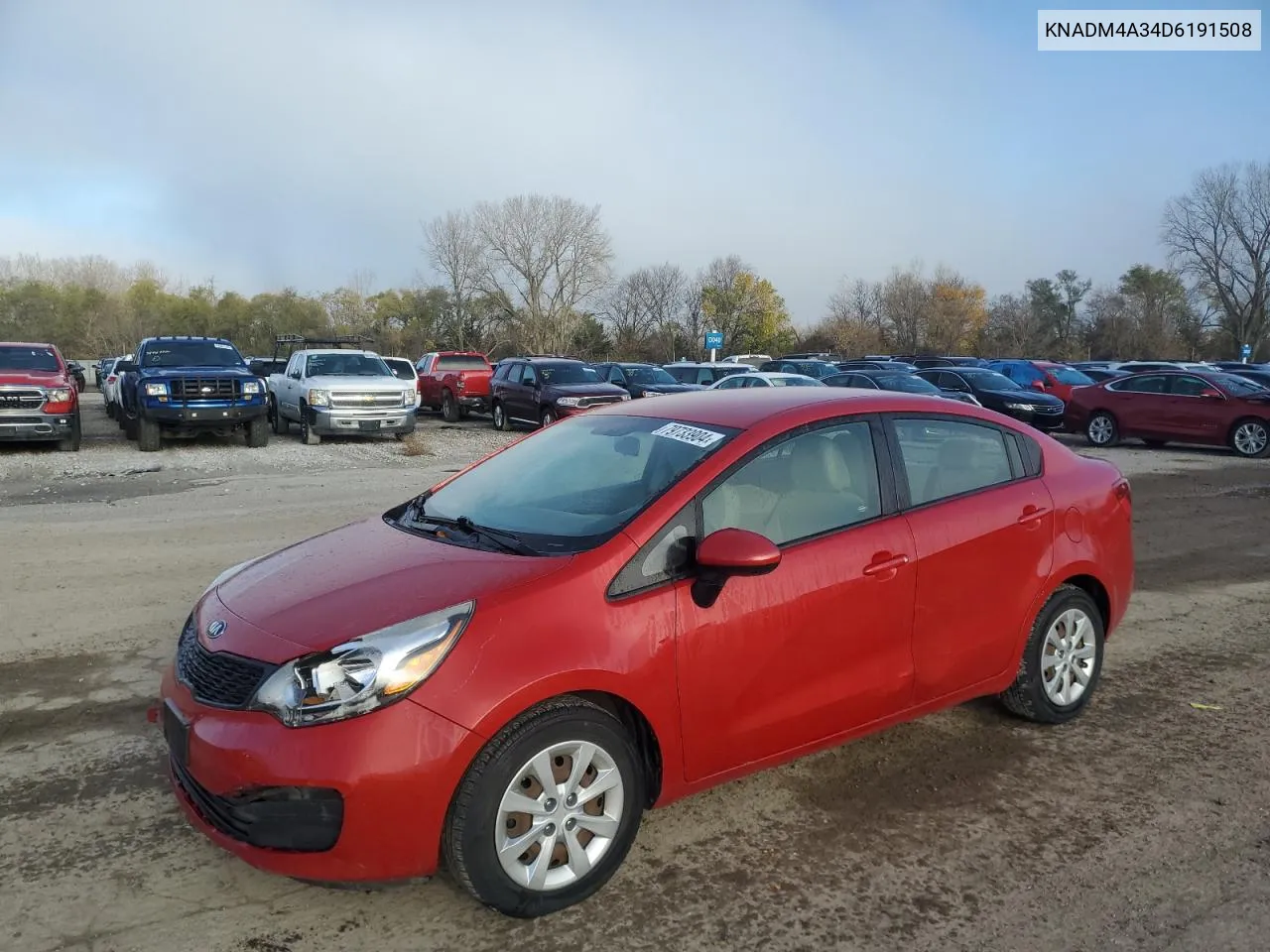 2013 Kia Rio Lx VIN: KNADM4A34D6191508 Lot: 79733904