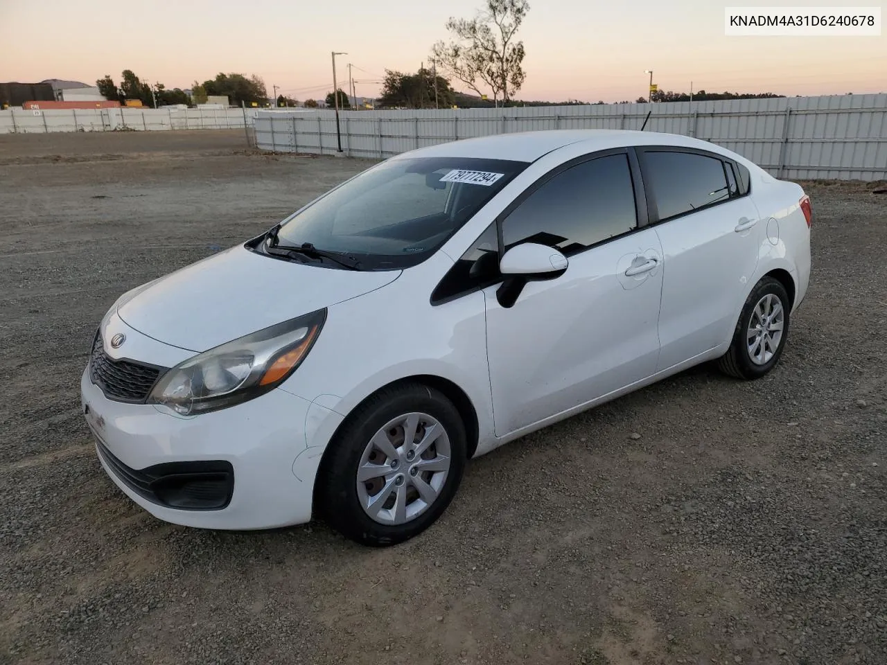 2013 Kia Rio Lx VIN: KNADM4A31D6240678 Lot: 79777294