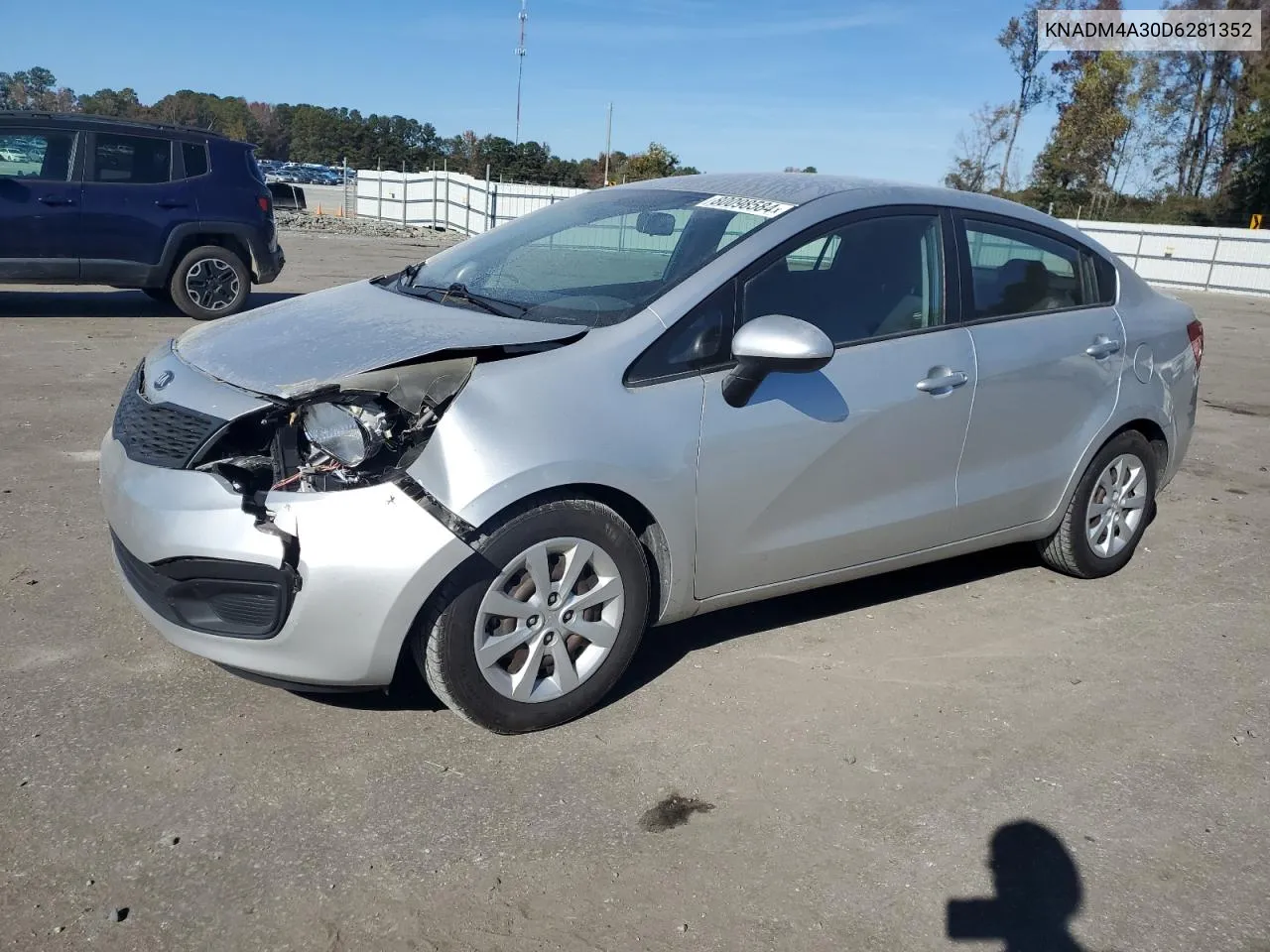 2013 Kia Rio Lx VIN: KNADM4A30D6281352 Lot: 80098584