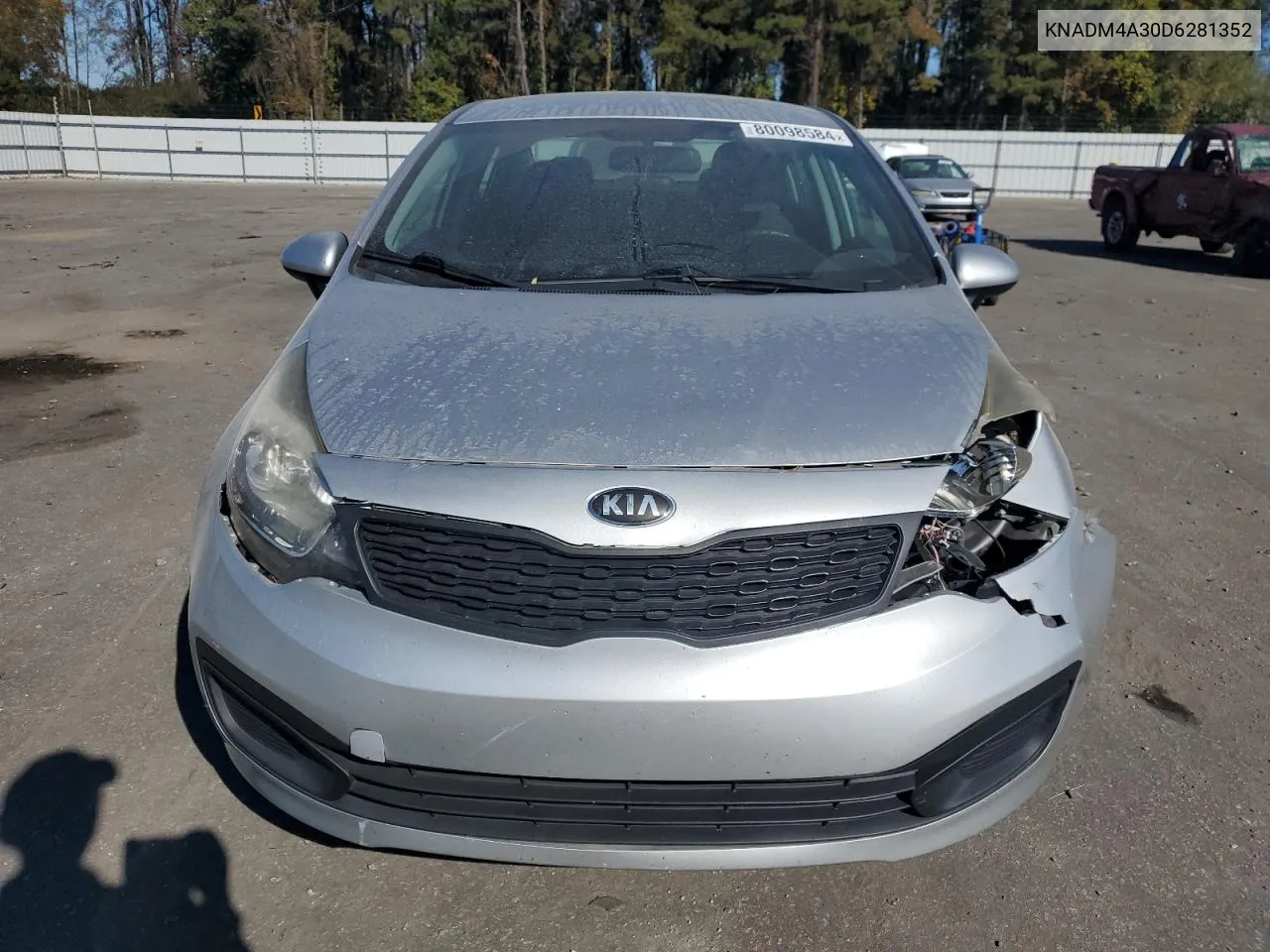 2013 Kia Rio Lx VIN: KNADM4A30D6281352 Lot: 80098584