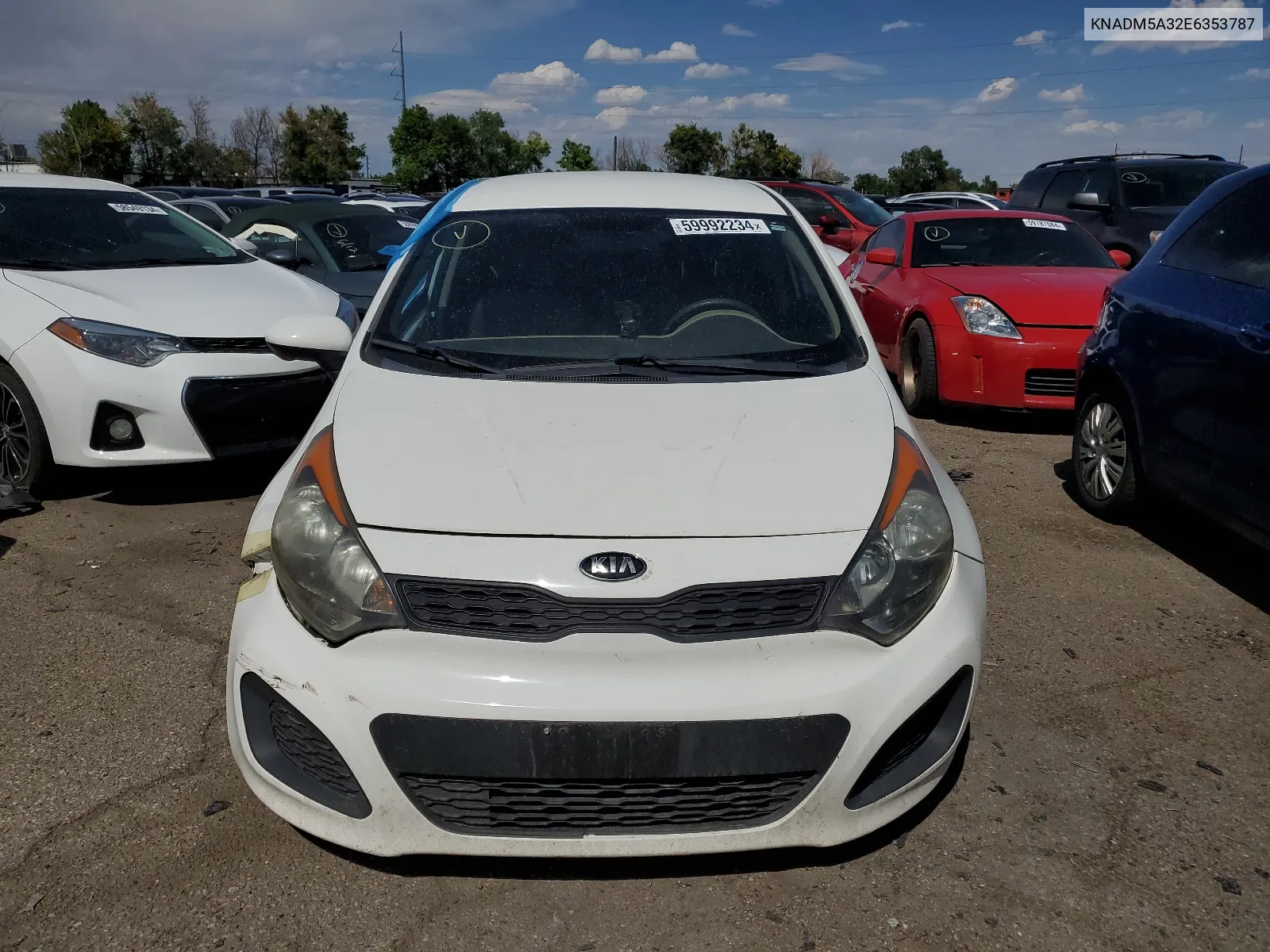 2014 Kia Rio Lx VIN: KNADM5A32E6353787 Lot: 59992234