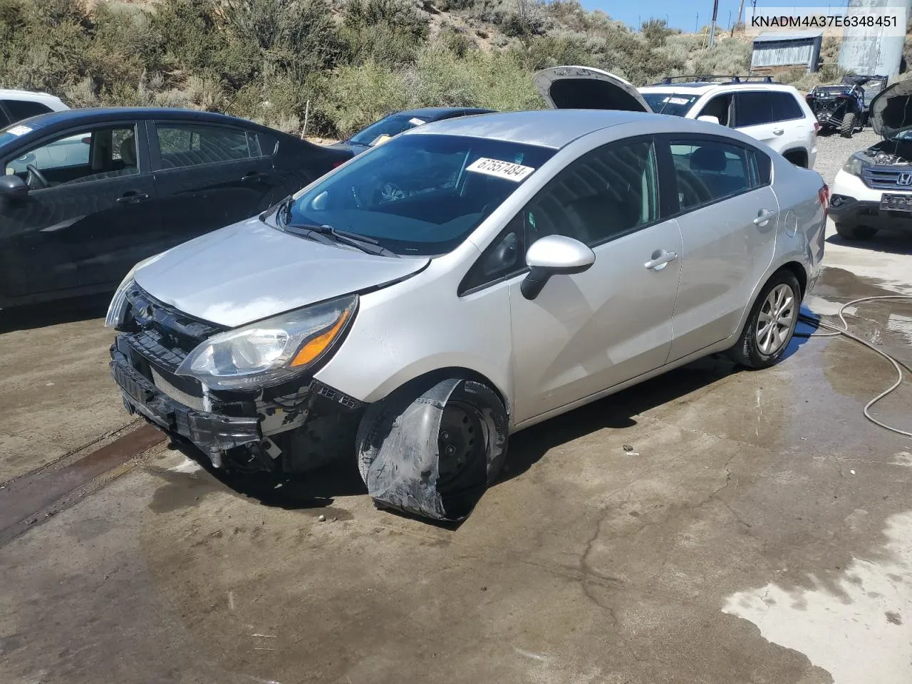 2014 Kia Rio Lx VIN: KNADM4A37E6348451 Lot: 67557484