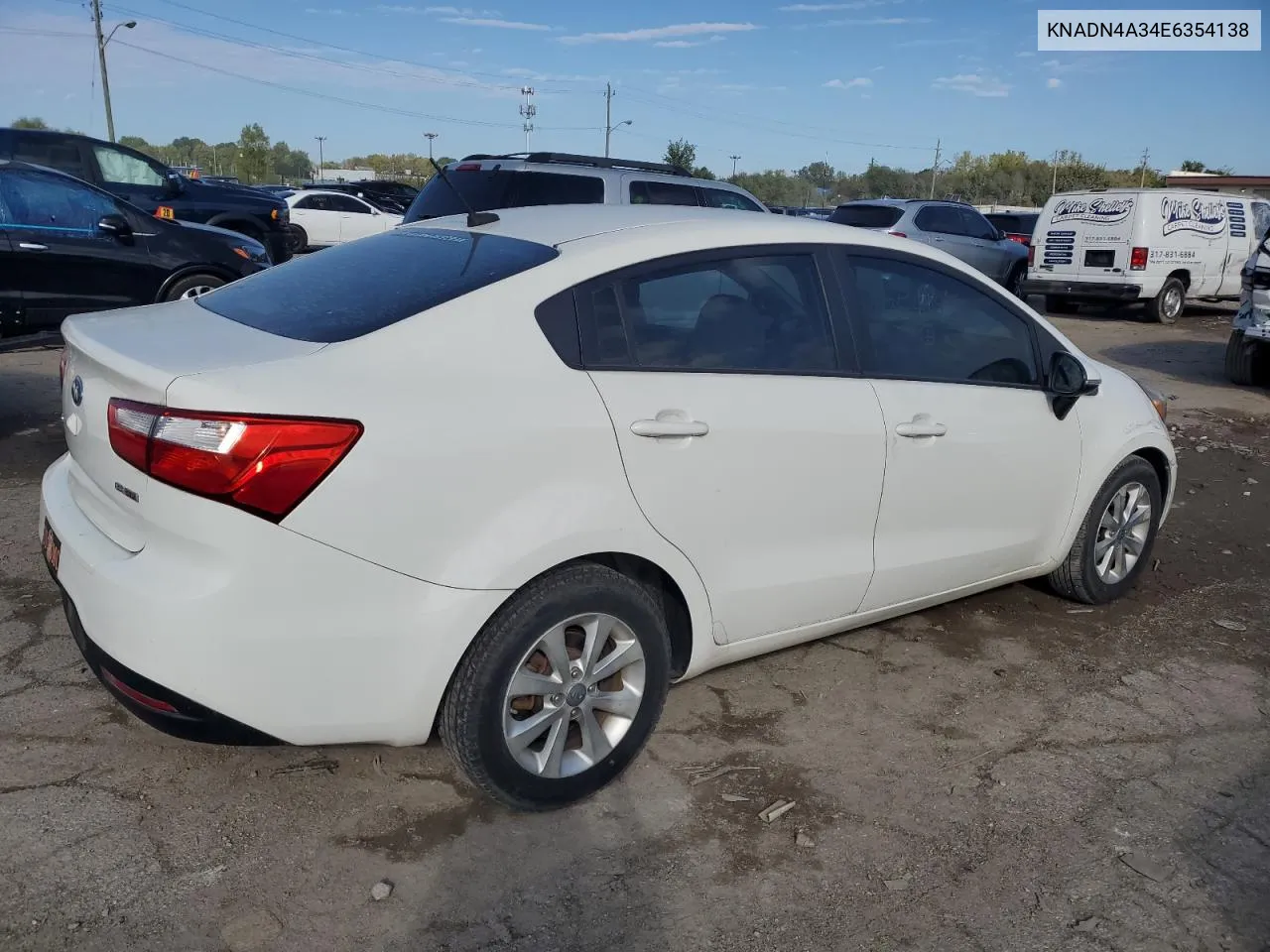 2014 Kia Rio Ex VIN: KNADN4A34E6354138 Lot: 71796374