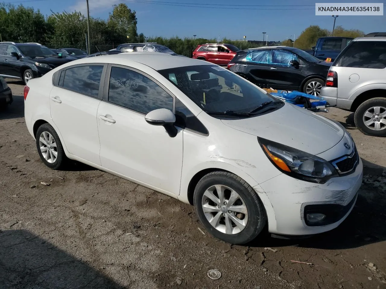 2014 Kia Rio Ex VIN: KNADN4A34E6354138 Lot: 71796374