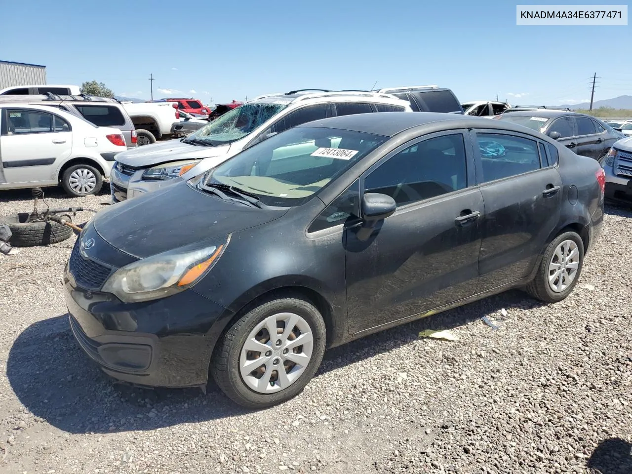 2014 Kia Rio Lx VIN: KNADM4A34E6377471 Lot: 72413064