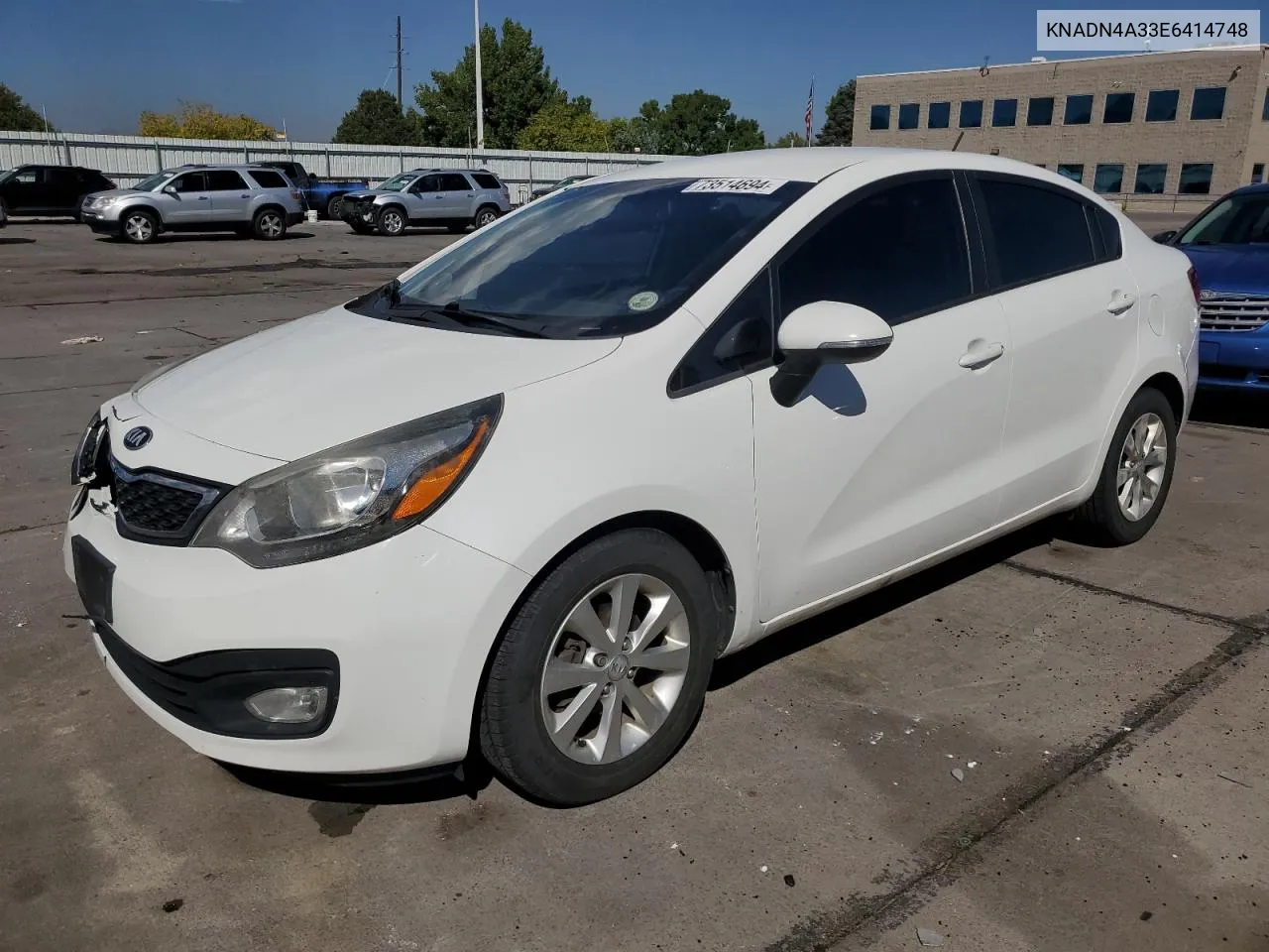 2014 Kia Rio Ex VIN: KNADN4A33E6414748 Lot: 73514694