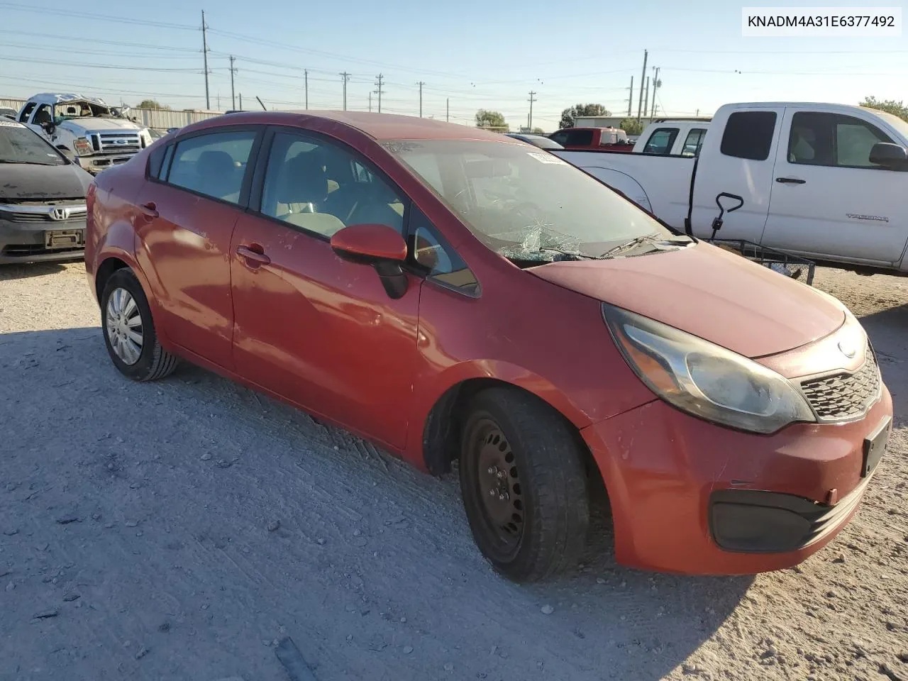 KNADM4A31E6377492 2014 Kia Rio Lx