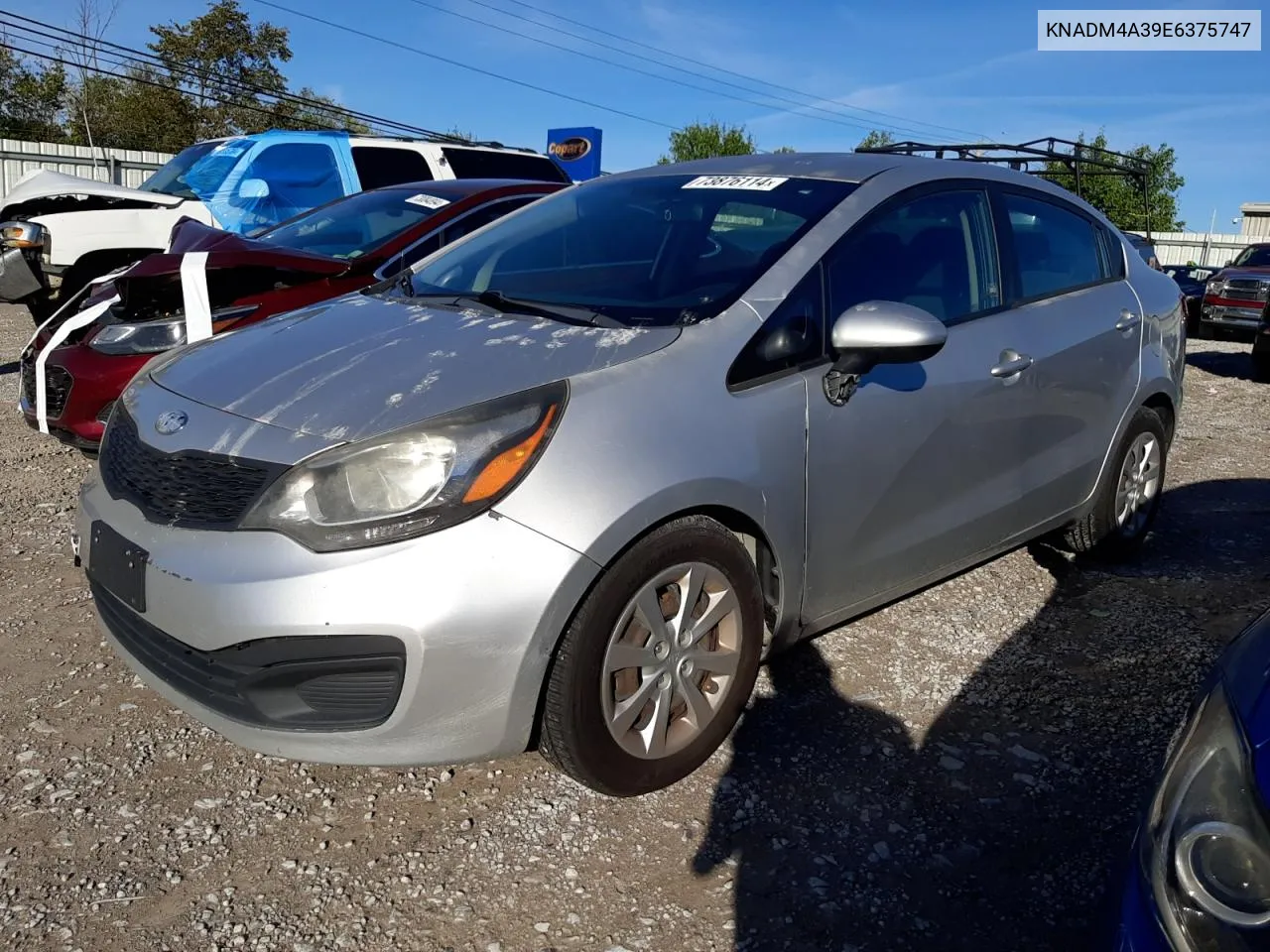 2014 Kia Rio Lx VIN: KNADM4A39E6375747 Lot: 73876114