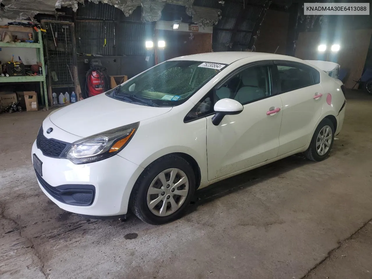 2014 Kia Rio Lx VIN: KNADM4A30E6413088 Lot: 75230554