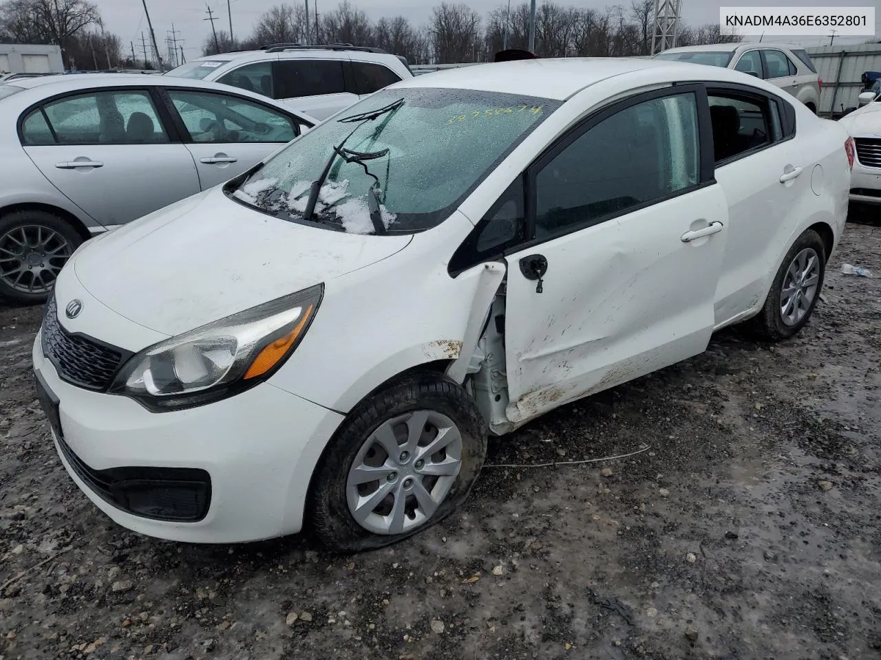 2014 Kia Rio Lx VIN: KNADM4A36E6352801 Lot: 76453234