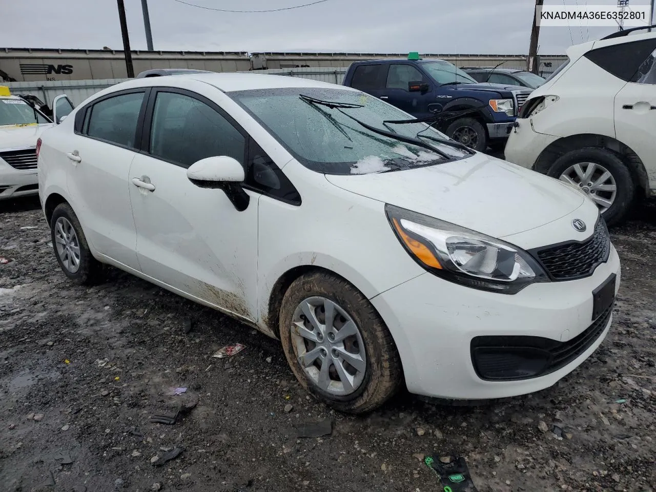 2014 Kia Rio Lx VIN: KNADM4A36E6352801 Lot: 76453234