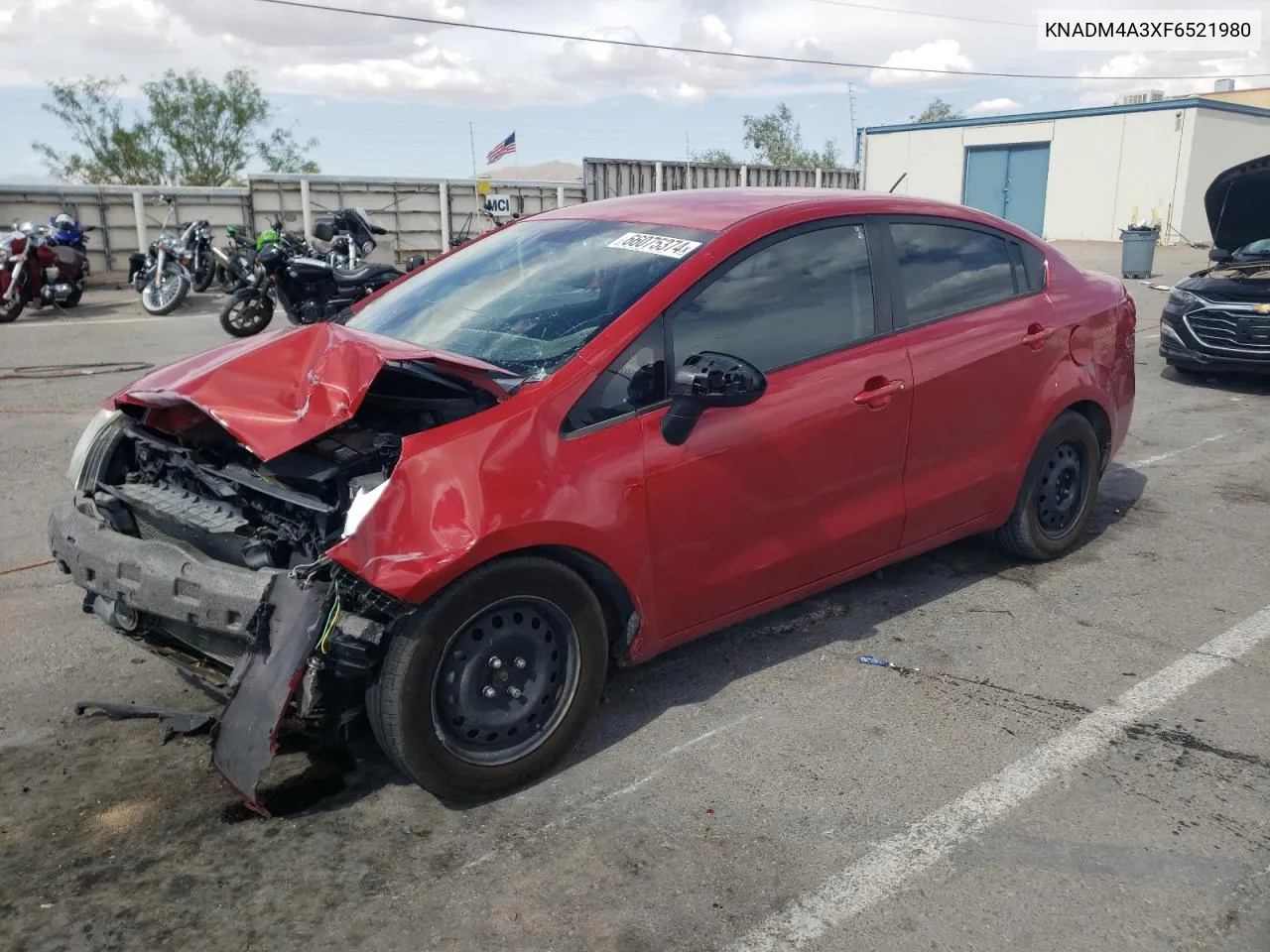 2015 Kia Rio Lx VIN: KNADM4A3XF6521980 Lot: 66075374