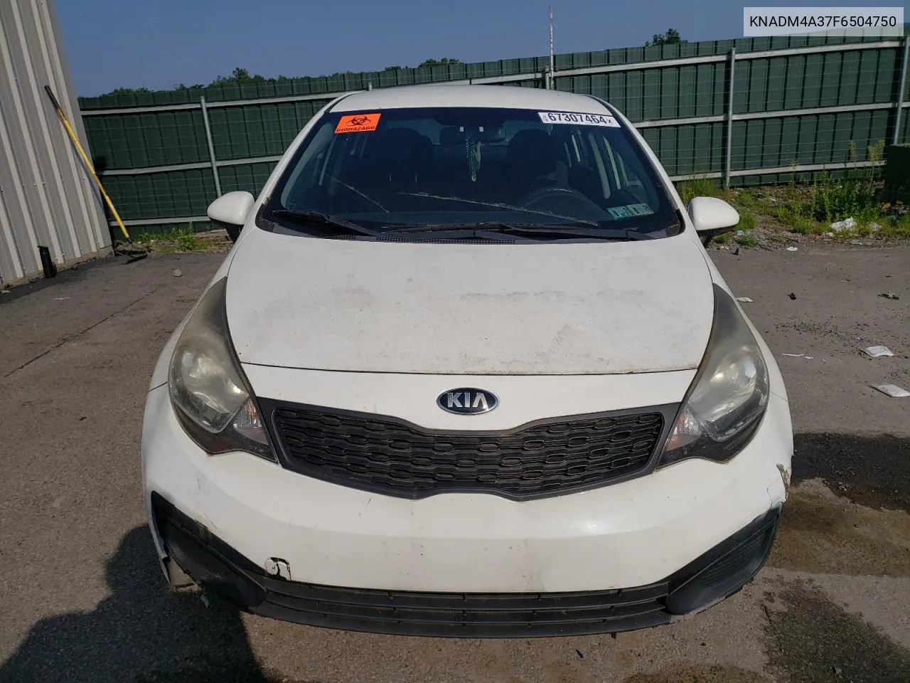 2015 Kia Rio Lx VIN: KNADM4A37F6504750 Lot: 67307464