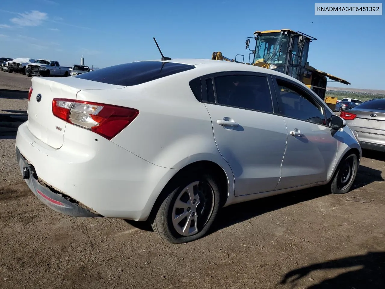 2015 Kia Rio Lx VIN: KNADM4A34F6451392 Lot: 69026234