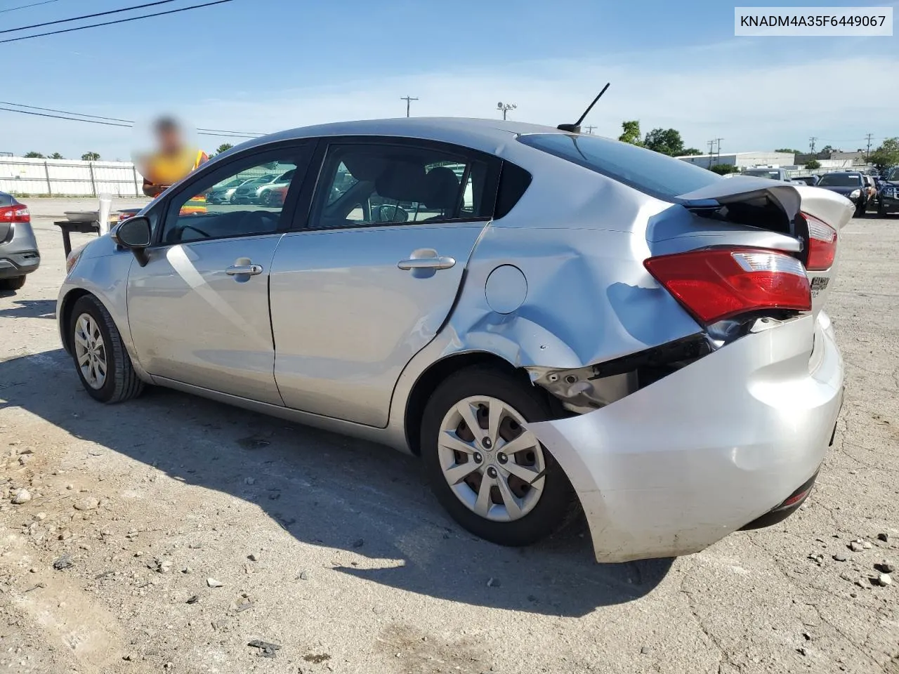 2015 Kia Rio Lx VIN: KNADM4A35F6449067 Lot: 70750334