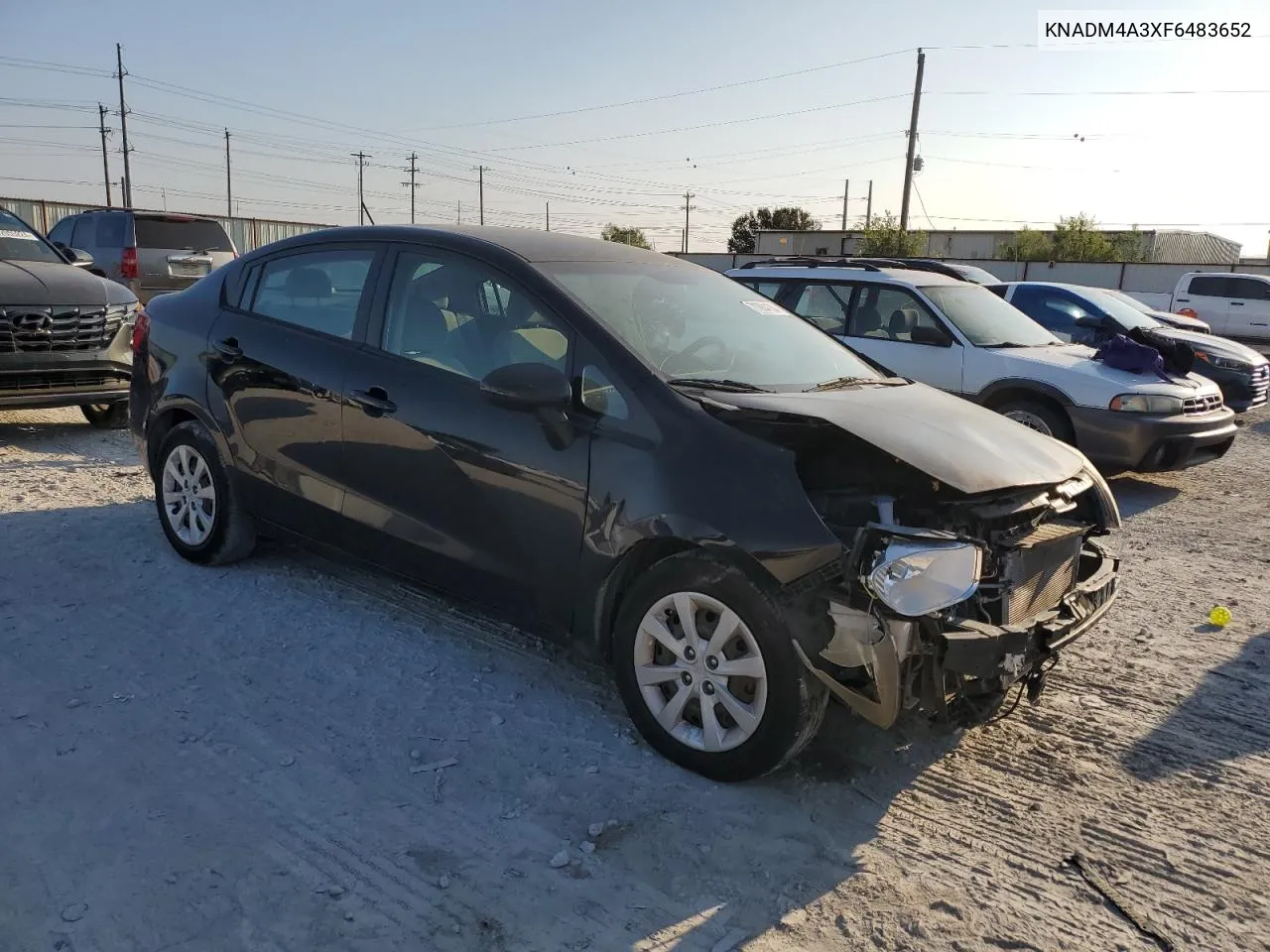 2015 Kia Rio Lx VIN: KNADM4A3XF6483652 Lot: 71884184