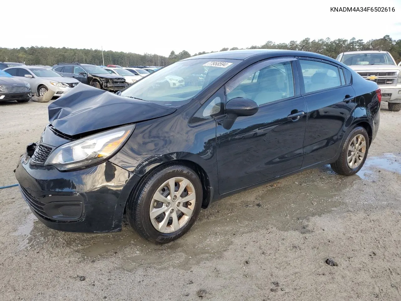 2015 Kia Rio Lx VIN: KNADM4A34F6502616 Lot: 77958594