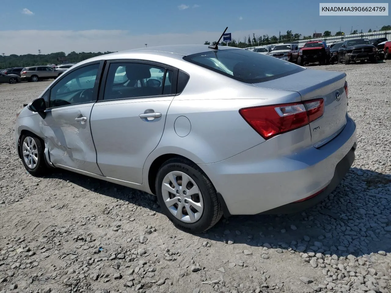 2016 Kia Rio Lx VIN: KNADM4A39G6624759 Lot: 58984924