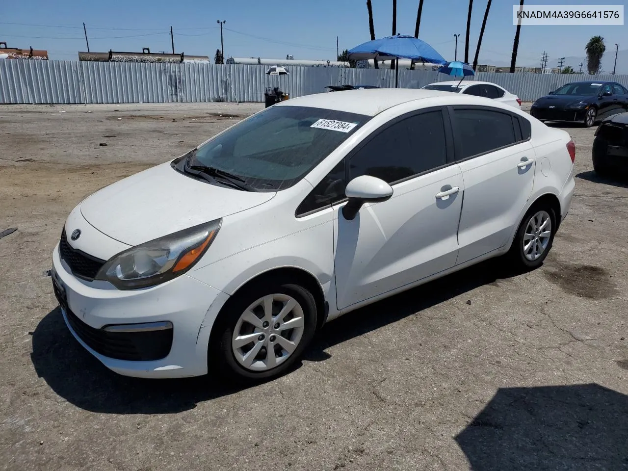 2016 Kia Rio Lx VIN: KNADM4A39G6641576 Lot: 61527384