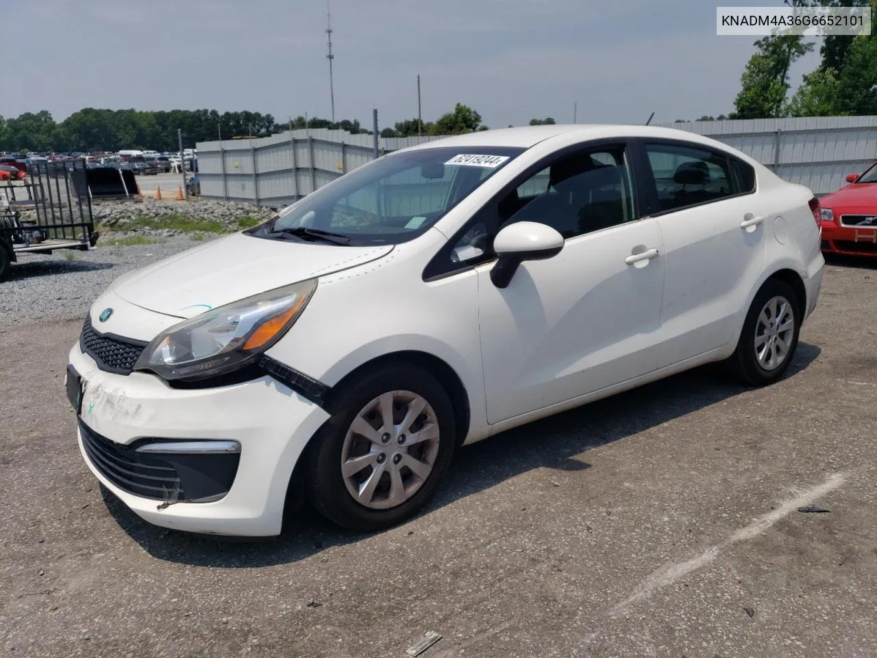 2016 Kia Rio Lx VIN: KNADM4A36G6652101 Lot: 62419244