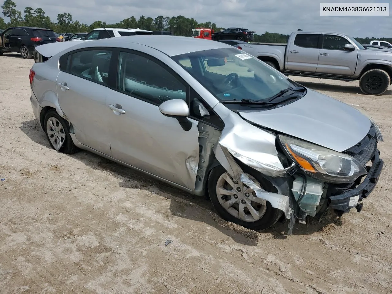 2016 Kia Rio Lx VIN: KNADM4A38G6621013 Lot: 63018354