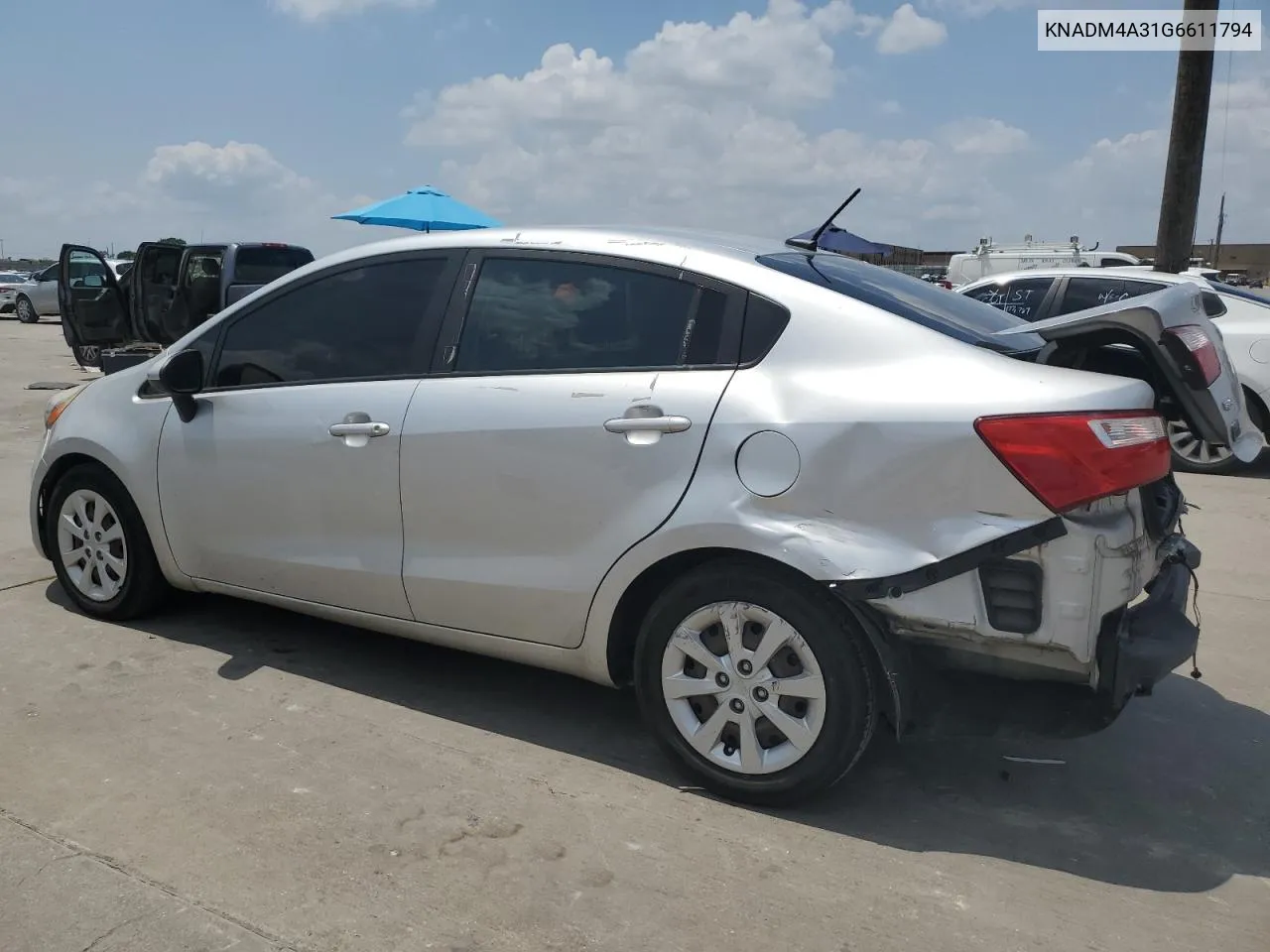 2016 Kia Rio Lx VIN: KNADM4A31G6611794 Lot: 64744364