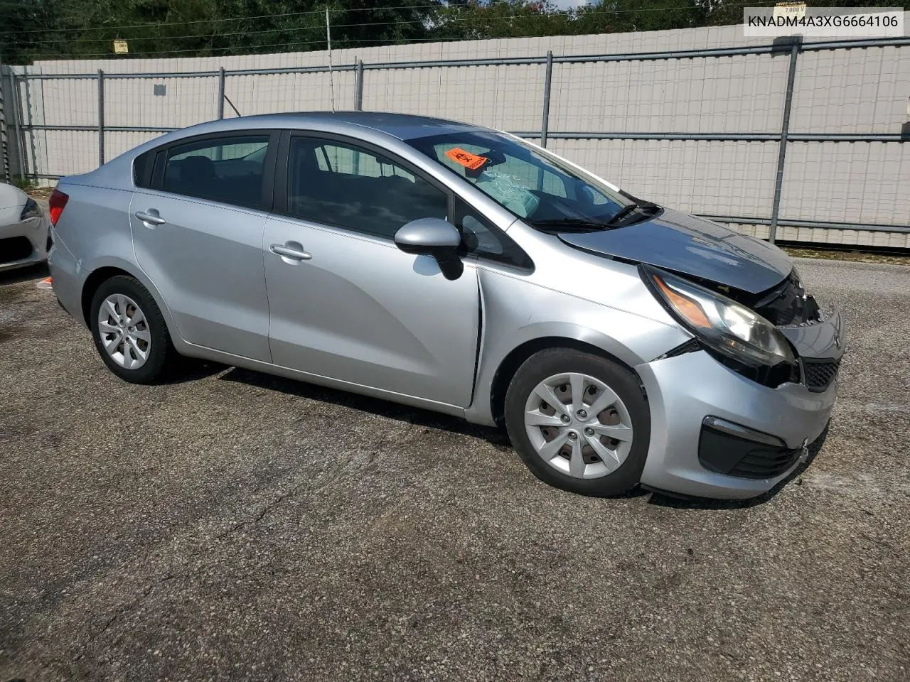 2016 Kia Rio Lx VIN: KNADM4A3XG6664106 Lot: 65092654