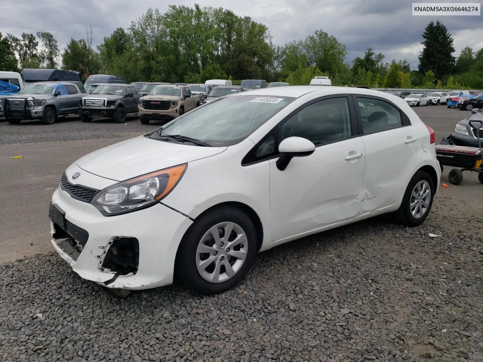 2016 Kia Rio Lx VIN: KNADM5A3XG6646274 Lot: 67609324