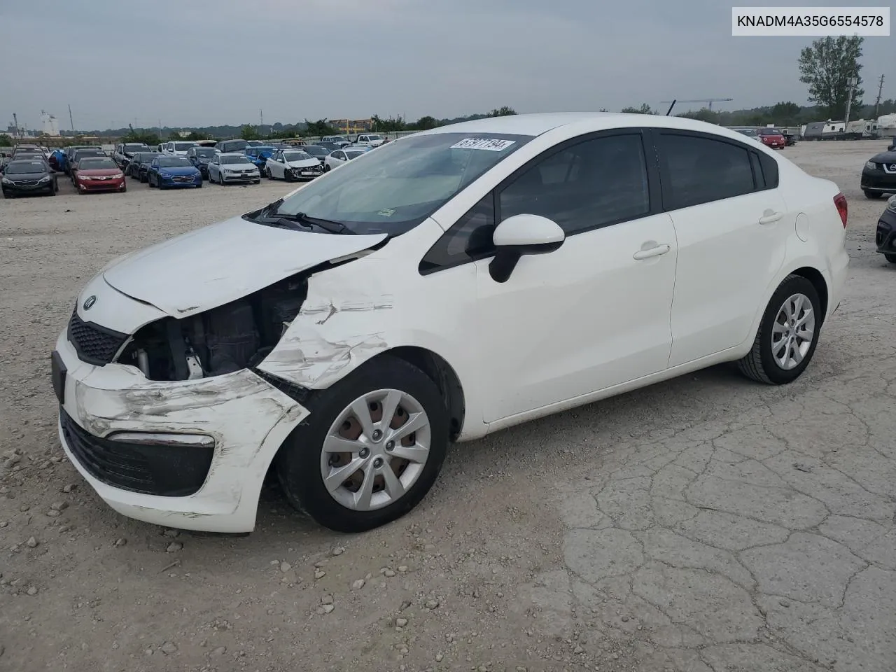 2016 Kia Rio Lx VIN: KNADM4A35G6554578 Lot: 67977194