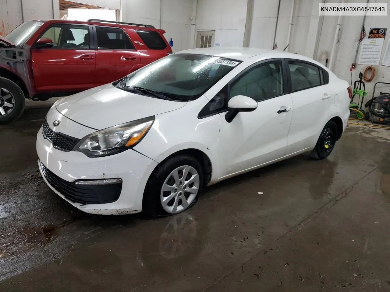 2016 Kia Rio Lx VIN: KNADM4A3XG6547643 Lot: 69207194