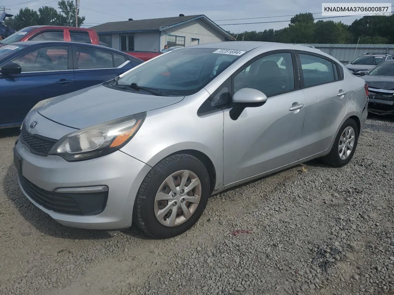 2016 Kia Rio Lx VIN: KNADM4A37G6000877 Lot: 70281694