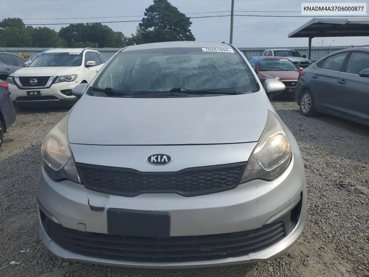 2016 Kia Rio Lx VIN: KNADM4A37G6000877 Lot: 70281694