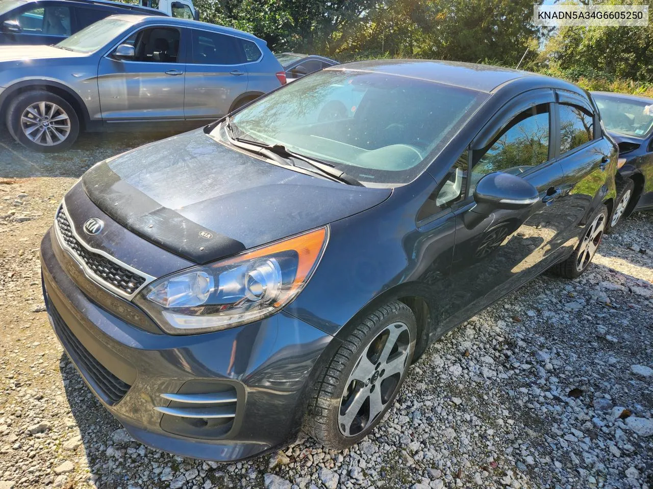 2016 Kia Rio Ex VIN: KNADN5A34G6605250 Lot: 72130124