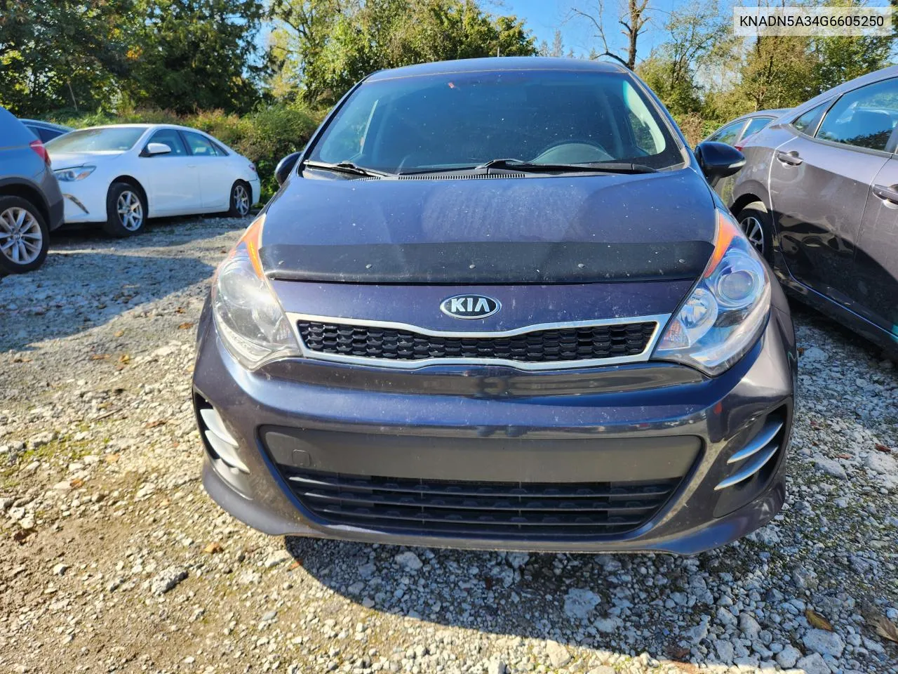 2016 Kia Rio Ex VIN: KNADN5A34G6605250 Lot: 72130124