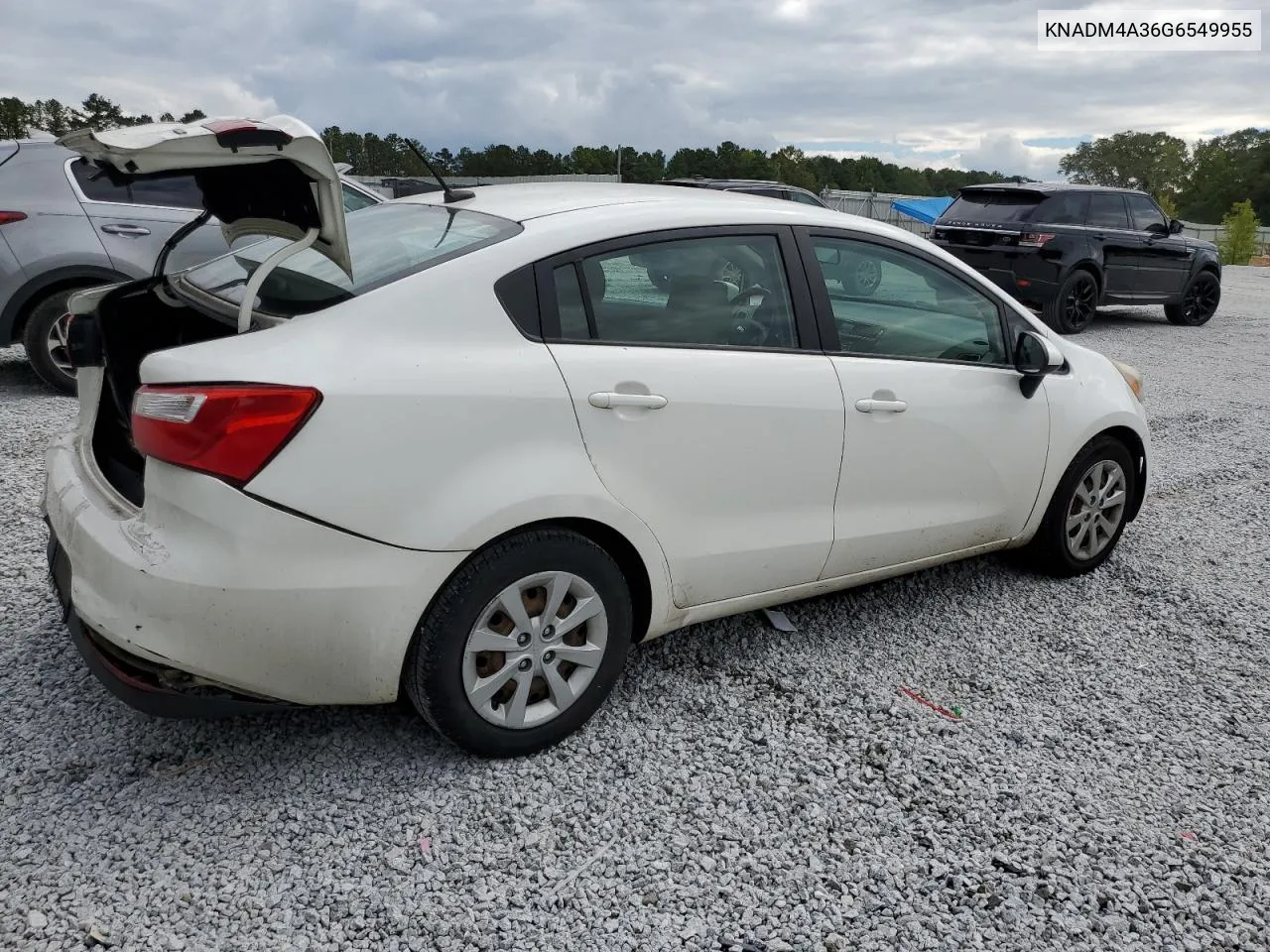 2016 Kia Rio Lx VIN: KNADM4A36G6549955 Lot: 72186724