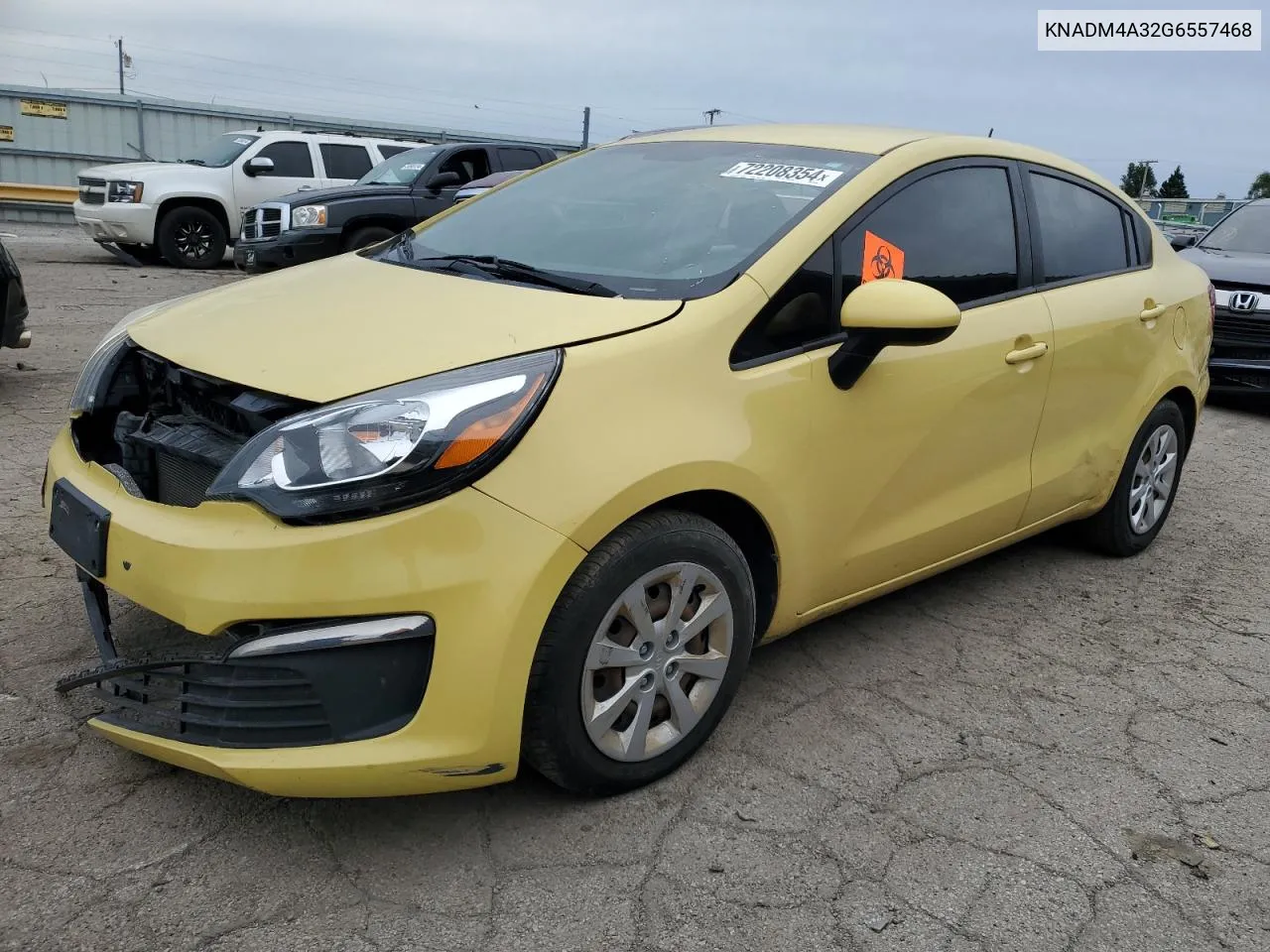 2016 Kia Rio Lx VIN: KNADM4A32G6557468 Lot: 72208354