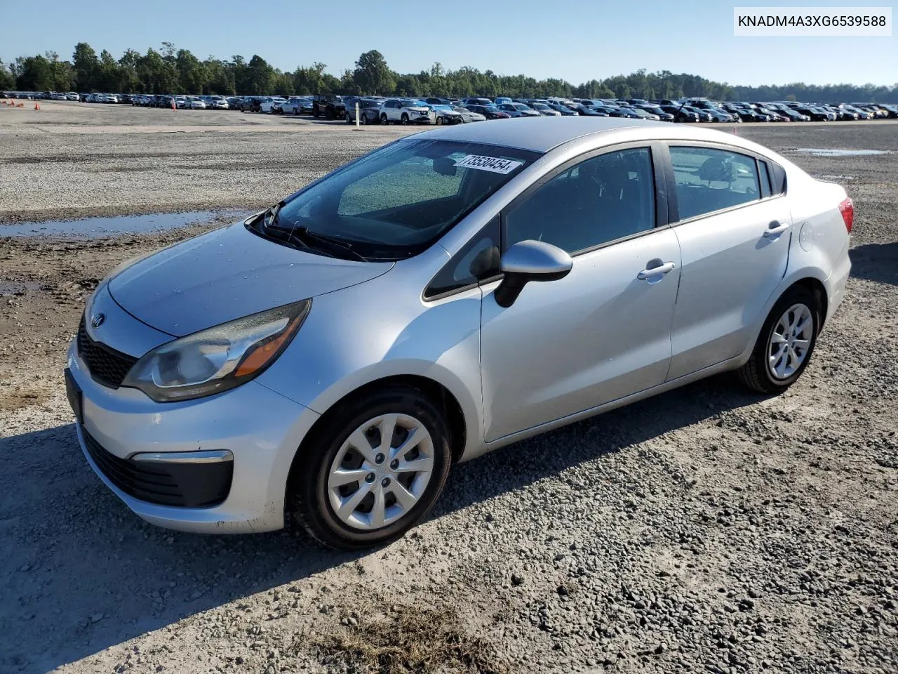 2016 Kia Rio Lx VIN: KNADM4A3XG6539588 Lot: 73530454