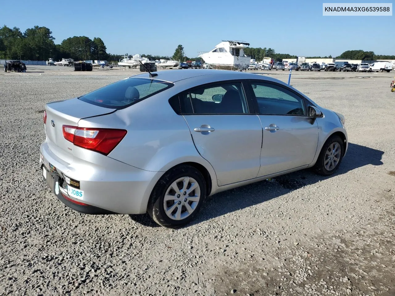 2016 Kia Rio Lx VIN: KNADM4A3XG6539588 Lot: 73530454