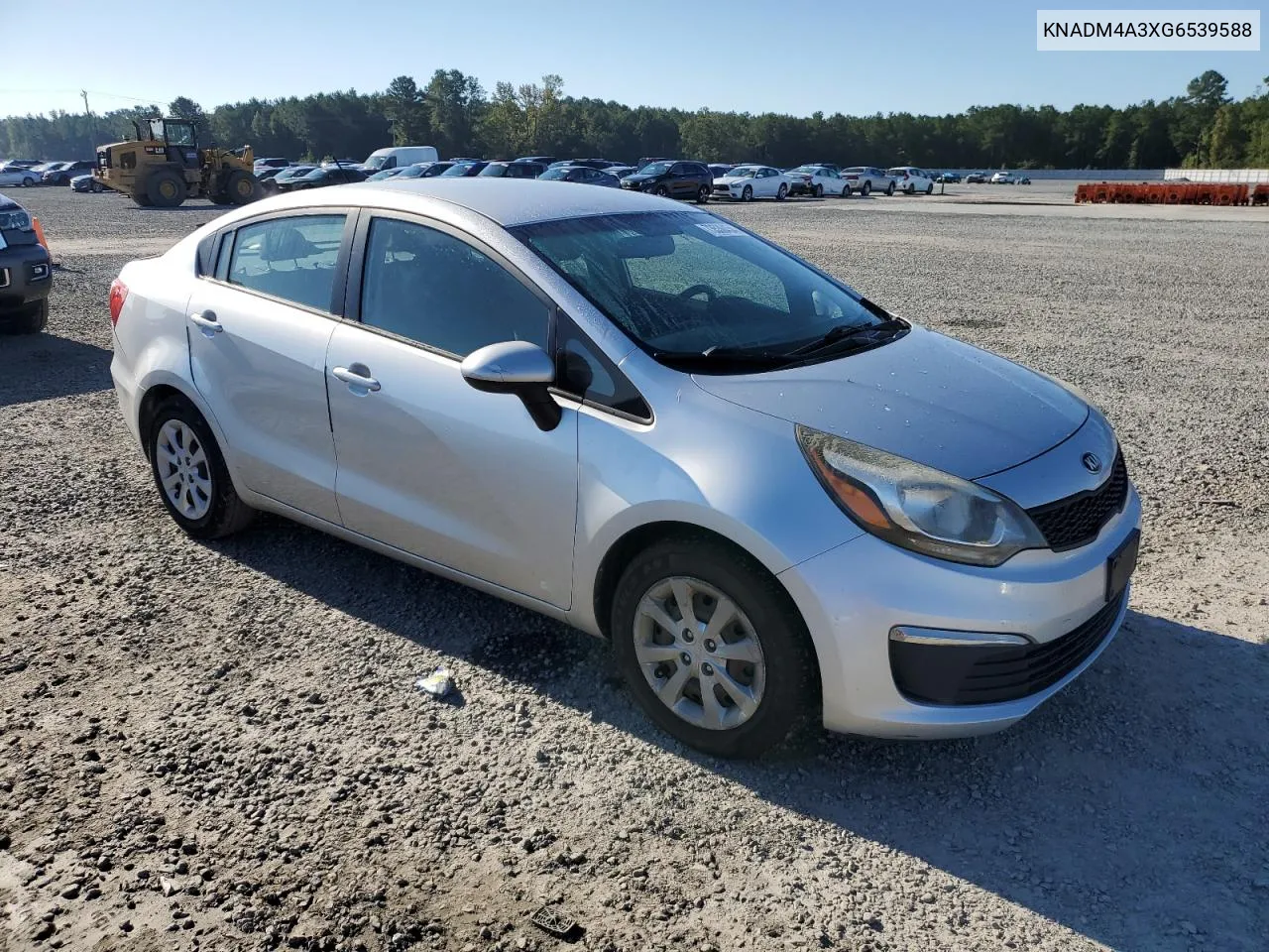 2016 Kia Rio Lx VIN: KNADM4A3XG6539588 Lot: 73530454