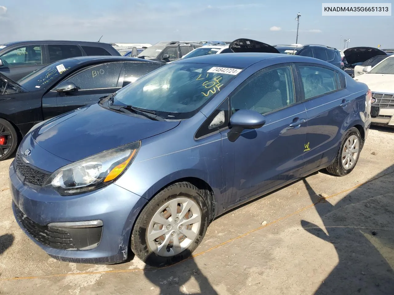 2016 Kia Rio Lx VIN: KNADM4A35G6651313 Lot: 74842724