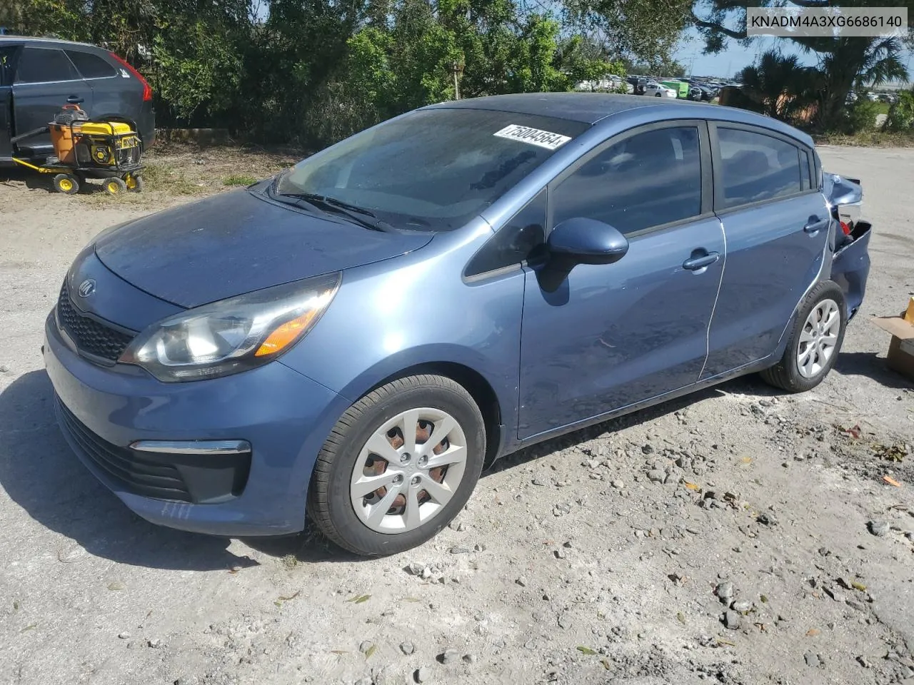 2016 Kia Rio Lx VIN: KNADM4A3XG6686140 Lot: 75004564