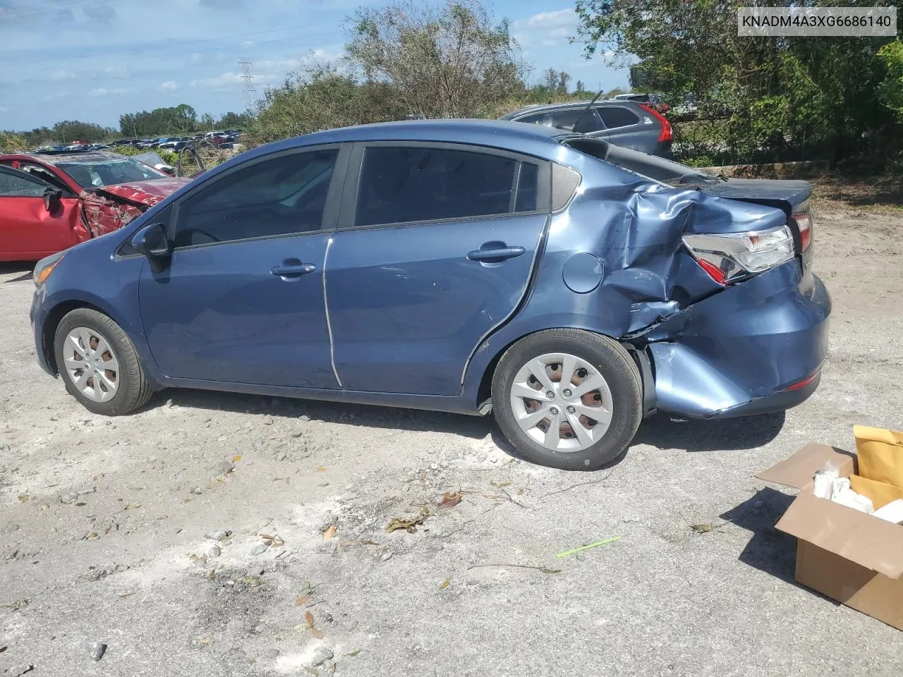 2016 Kia Rio Lx VIN: KNADM4A3XG6686140 Lot: 75004564