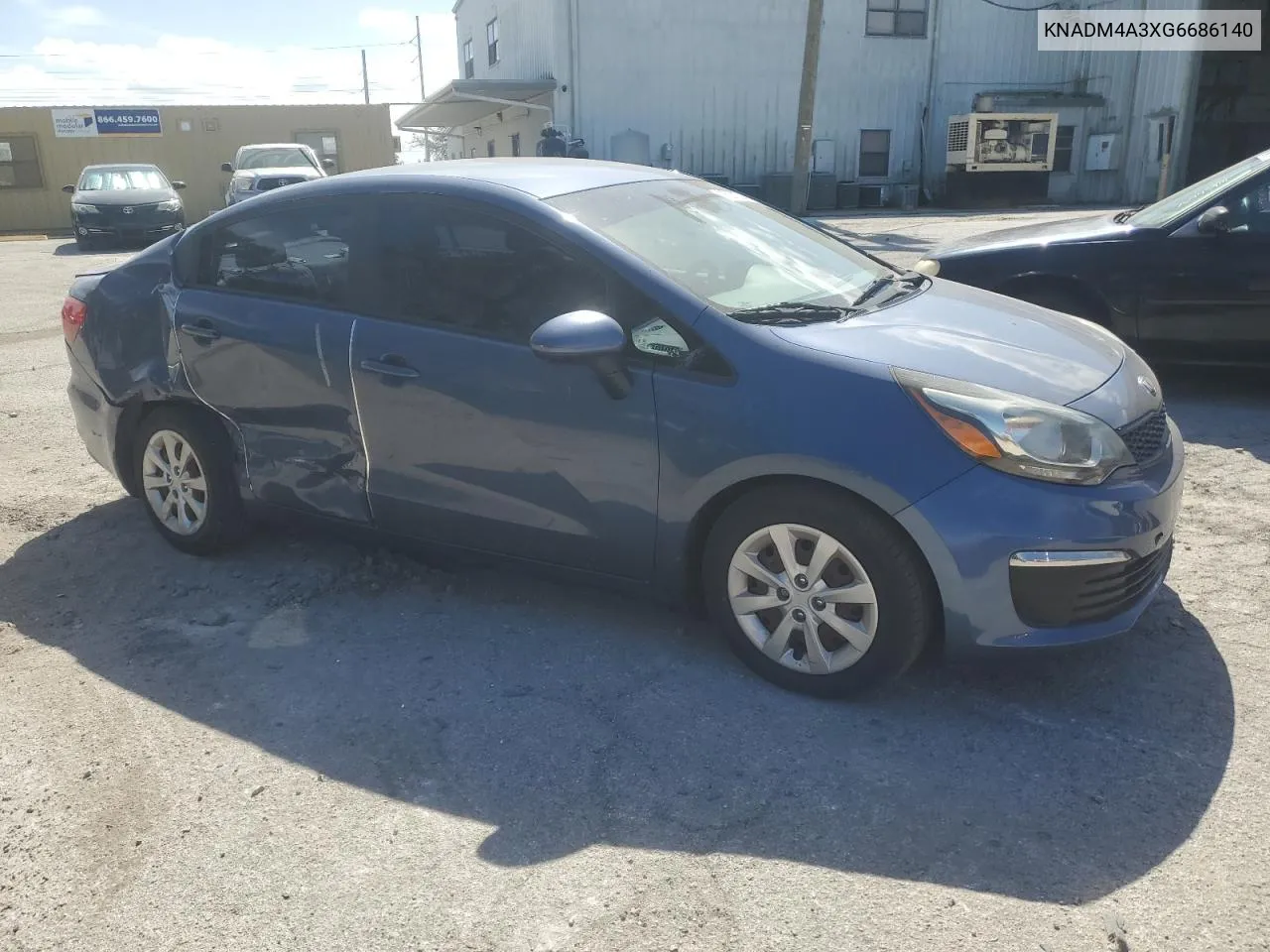 2016 Kia Rio Lx VIN: KNADM4A3XG6686140 Lot: 75004564