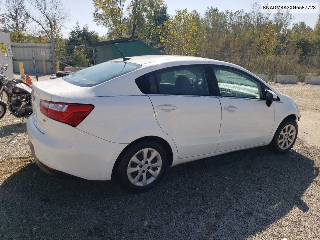 2016 Kia Rio Lx VIN: KNADM4A3XG6587723 Lot: 75043844