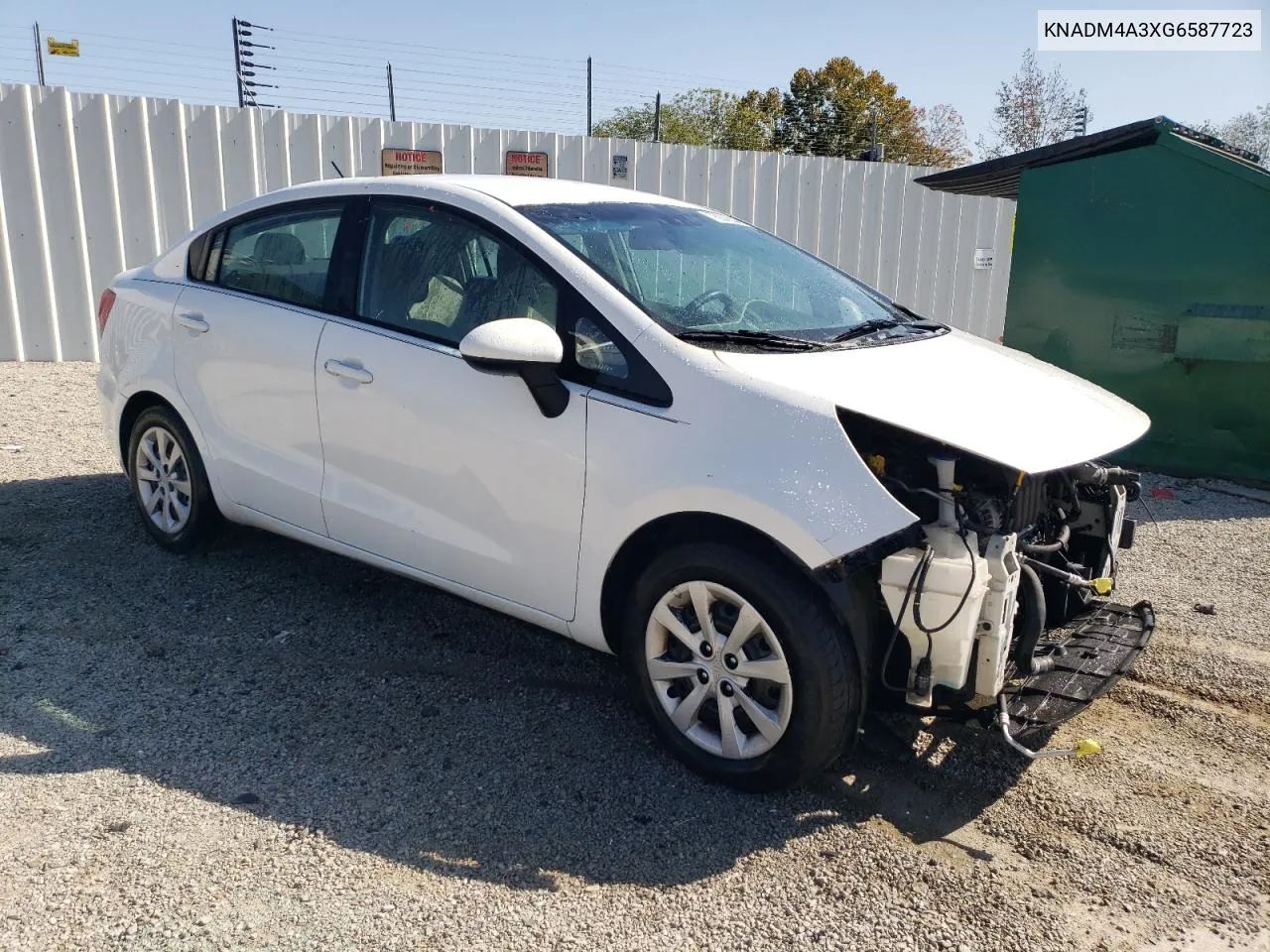 2016 Kia Rio Lx VIN: KNADM4A3XG6587723 Lot: 75043844