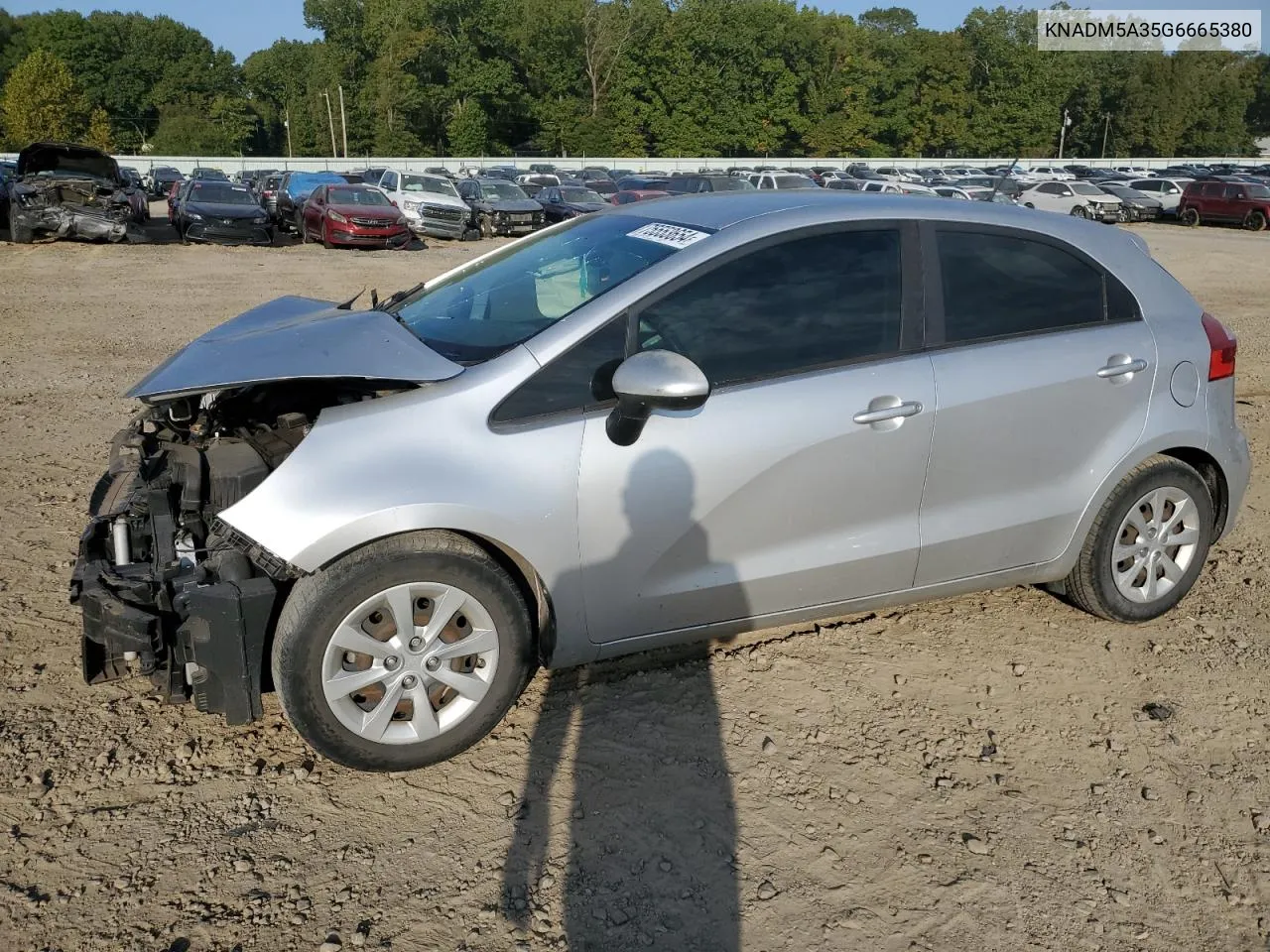 2016 Kia Rio Lx VIN: KNADM5A35G6665380 Lot: 75553654